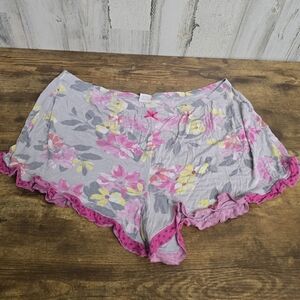 Secret Treasures Floral Print Ruffle Hem Pajama Shorts Womens Size Large